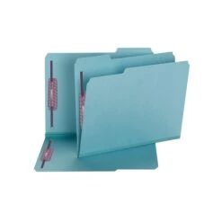 Smead Heavy Duty Pressboard Classification Folders With SafeSHIELD Fasteners, 1/3-Cut Tab, Letter Size, Blue, 25/Box (14937) -Esseltela Shop sp44489301 s7