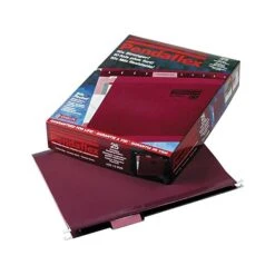 Pendaflex Reinforced Hanging File Folders, 1/5 Tab, Letter Size, Burgundy, 25/Box (PFX 4152 1/5 BUR)