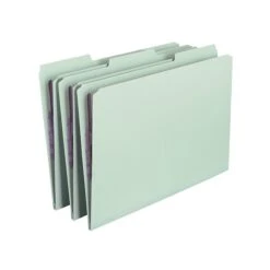 Smead Pressboard Classification Folders With SafeSHIELD Fasteners, 1/3-Cut Tab, Legal Size, Gray/Green, 25/Box (19931)