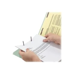 Smead Pressboard Classification Folders With SafeSHIELD Fasteners, 1/3-Cut Tab, Legal Size, Gray/Green, 25/Box (19931) -Esseltela Shop sp44490417 s7