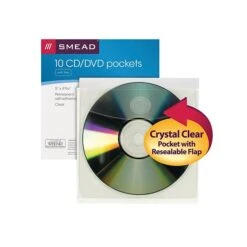 Smead Adhesive Holders For CD/DVD, Clear Polypropylene/PP, 10/Pack (68144) -Esseltela Shop sp44845668 s7