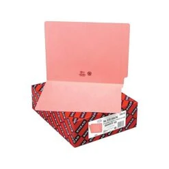 Smead End Tab File Folders, Shelf Master Reinforced Straight-Cut Tab, Letter Size, Pink, 100/Box (25610)