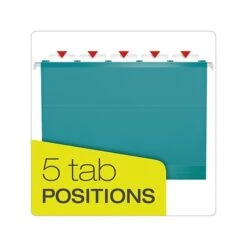 Pendaflex Reinforced Hanging File Folders, 1/5 Tab, Letter Size, Aqua, 25/Box (PFX 4152 1/5 AQU) -Esseltela Shop sp49507934 s7