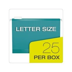 Pendaflex Reinforced Hanging File Folders, 1/5 Tab, Letter Size, Aqua, 25/Box (PFX 4152 1/5 AQU) -Esseltela Shop sp49507936 s7