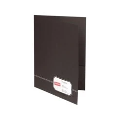 Oxford Monogram Design 2-Pocket Presentation Folders, Black/Gold, 4/Pack (04161)