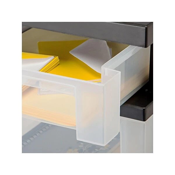 Iris® Rolling Cart With Plastic Organizer Top; 3-Drawer 5 Iris® Rolling Cart With Plastic Organizer Top; 3-Drawer - Image 3