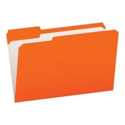 Pendaflex Two-Tone File Folder, 3-Tab, Legal Size, Orange, 100/Box (153 1/3 ORA)