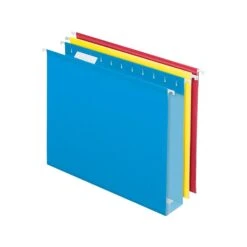 Pendaflex Reinforced Hanging File Folders, 2" Expansion, Letter Size, Assorted Color, 12/Box (PFX D99973)