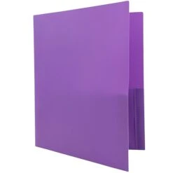 JAM Paper Plastic POP 2-Pocket Presentation Folder With Fasteners, Purple, 96/Carton (382ECpuu) -Esseltela Shop sp55035908 s7