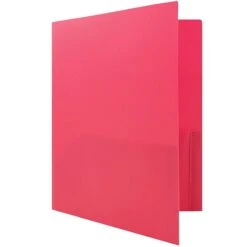 JAM Paper® Plastic Two-Pocket School POP Folders With Metal Prongs Fastener Clasps, Fuchsia Hot Pink, 6/Pack (382ECfu) -Esseltela Shop sp58557886 s7