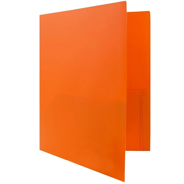 JAM Paper Plastic POP 2-Pocket Folders With Metal Prong Fastener, Orange,96/Pack (382ECOR) 5 JAM Paper Plastic POP 2-Pocket Folders With Metal Prong Fastener, Orange,96/Pack (382ECOR) - Image 3
