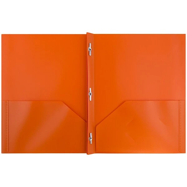 JAM Paper Plastic POP 2-Pocket Folders With Metal Prong Fastener, Orange,96/Pack (382ECOR) 3 JAM Paper Plastic POP 2-Pocket Folders With Metal Prong Fastener, Orange,96/Pack (382ECOR)