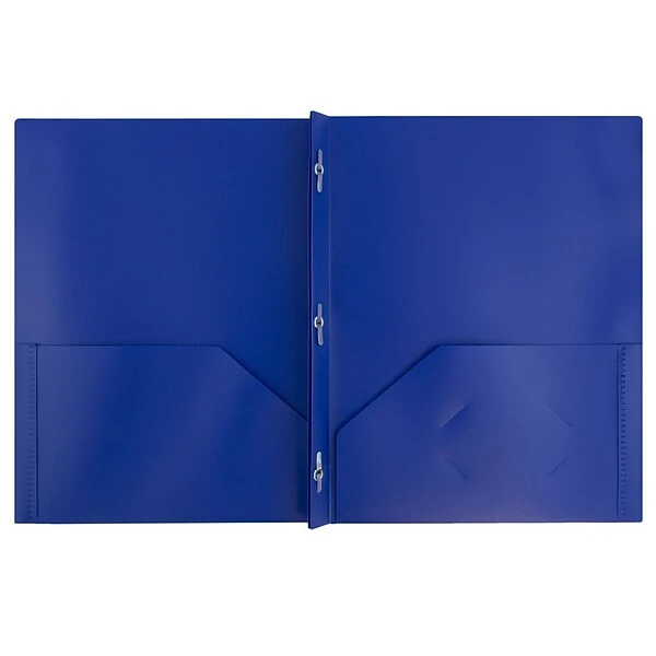 JAM Paper Plastic POP 2-Pocket Folders With Metal Prong Fastener, Deep Blue, 6/Pack (313525335) 3 JAM Paper Plastic POP 2-Pocket Folders With Metal Prong Fastener, Deep Blue, 6/Pack (313525335)