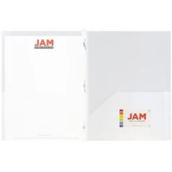 JAM Paper® Plastic Two-Pocket School POP Folders With Metal Prongs Fastener Clasps, Clear, 6/Pack (382ECcldd) -Esseltela Shop sp64340157 s7