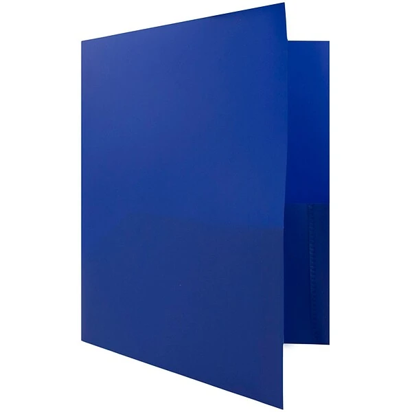 JAM Paper Plastic POP 2-Pocket Folders With Metal Prong Fastener, Deep Blue, 6/Pack (313525335) 5 JAM Paper Plastic POP 2-Pocket Folders With Metal Prong Fastener, Deep Blue, 6/Pack (313525335) - Image 3