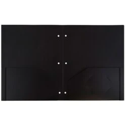 JAM Paper Heavy Duty 3-Hole Punched 2-Pocket School Folder, Black, 6/Pack (383HHPbub)
