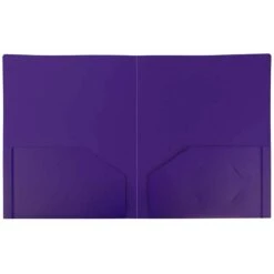 JAM Paper Heavy Duty 2-Pocket Folder, Purple, 6/Pack (383Hpua)