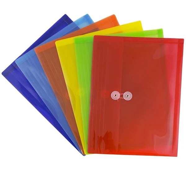 JAM PAPER Plastic Filing Envelopes With Button & String Tie Closure, Letter Size, Assorted Colors, 6/Pack (218B1RGBOYP) 5 JAM PAPER Plastic Filing Envelopes With Button & String Tie Closure, Letter Size, Assorted Colors, 6/Pack (218B1RGBOYP) - Image 3