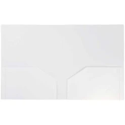 JAM Paper Heavy Duty Plastic Two-Pocket School Folders, White, 6/Pack (383HWHD)