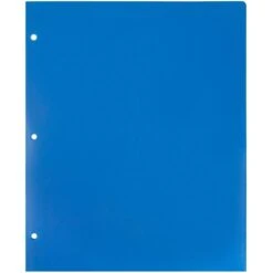 JAM Paper Heavy Duty Plastic 3 Hole Punch Two-Pocket School Folders, Blue, 6/Pack (383HPBBUB) -Esseltela Shop sp71001569 s7