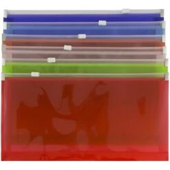 JAM Paper Poly Envelope With Zip Closure, 1" Expansion, Assorted Colors, 6/Pack (921Z1RBGOPCL) -Esseltela Shop sp81235594 s7