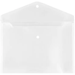 JAM Paper Poly Envelope With Snap Closure, Letter Size, Clear, 12/Pack (218S0CLG)