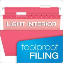 Pendaflex Reinforced Hanging File Folders, 1/5 Tab, Legal Size, Pink, 25/Box (04153 1/5 PIN) -Esseltela Shop sp89940629 s7
