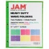 JAM Paper Heavy Duty 3-Hole Punched 2-Pocket School Folders, Assorted Wave Colors, 6/Pack (383HPWAVEAST) -Esseltela Shop sp92366488 s7