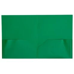 JAM Paper Plastic 2-Pocket Folders, Green, 6/Pack (382EGRD)