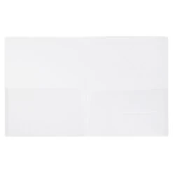 JAM Paper 2-Pocket School Folders, Clear, 12/Pack (381CLEARA)