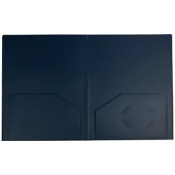 JAM Paper Heavy Duty 2-Pocket School Folders, Navy Blue, 6/Pack (383HNAA)