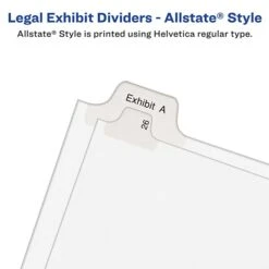 Avery® Collated Legal Exhibit Dividers - Allstate® Style, Letter Size, Side Tab, EXHIBIT A-Z Tab Set, 1/St -Esseltela Shop sp92669959 s7