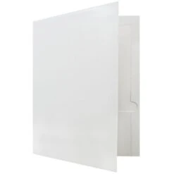 JAM Paper® Laminated Glossy 2 Pocket Presentation Folders, White, 100/Box (385GWH) -Esseltela Shop sp92923390 s7