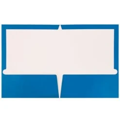 JAM Paper® Laminated Glossy 2 Pocket Presentation Folders, Blue, 100/Box (385GBU)
