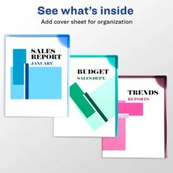 Avery Corner Lock Smooth Presentation Folder With Fasteners, Assorted, 6/Pack (72262)